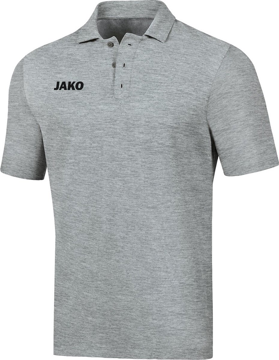 930x1200-22 Jako Polo Base Dames Lichtgrijs Gemeleerd Maat 40 - Afbeelding 1