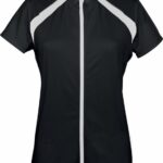 Dames-fietsshirt Korte Mouwen, Zwart/Wit, maat XS/S