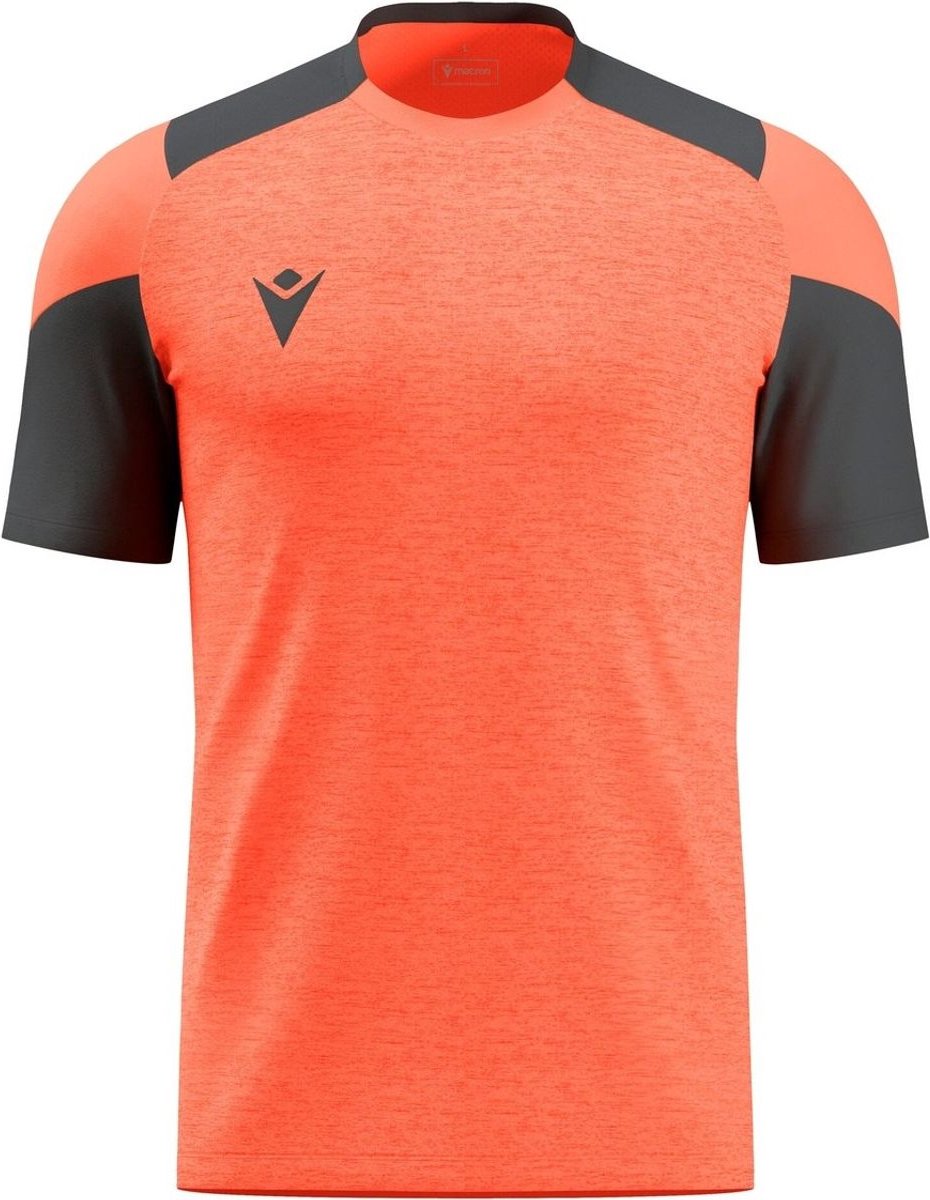 930x1200-52 Macron Glory Golem Shirt Korte Mouw Heren - Coral Fluor / Antraciet | Maat: S - Afbeelding 1