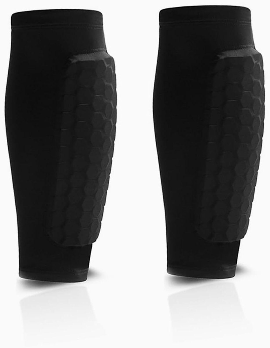 931x1200-25 Allecto Plus - Voetbalscheenbeschermers en sokken - Antislip beenbescherming voor voetbalwedstrijden - Kinderen en volwassenen - 2 stuks zwart - Afbeelding 1
