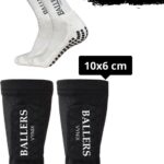Vynix Ballers - Ingebouwde scheenbeschermers - Scheenbeschermers Voetbal - 12+ jaar - Gripsokken - 10x6cm - Scheenbeschermers - Met opbergzakje - Scheenbeschermers - Zwart - Sport Sokken