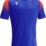 Macron Alioth Shirt Korte Mouw Kinderen - Electric Blue / Oranje | Maat: 11-12 Y