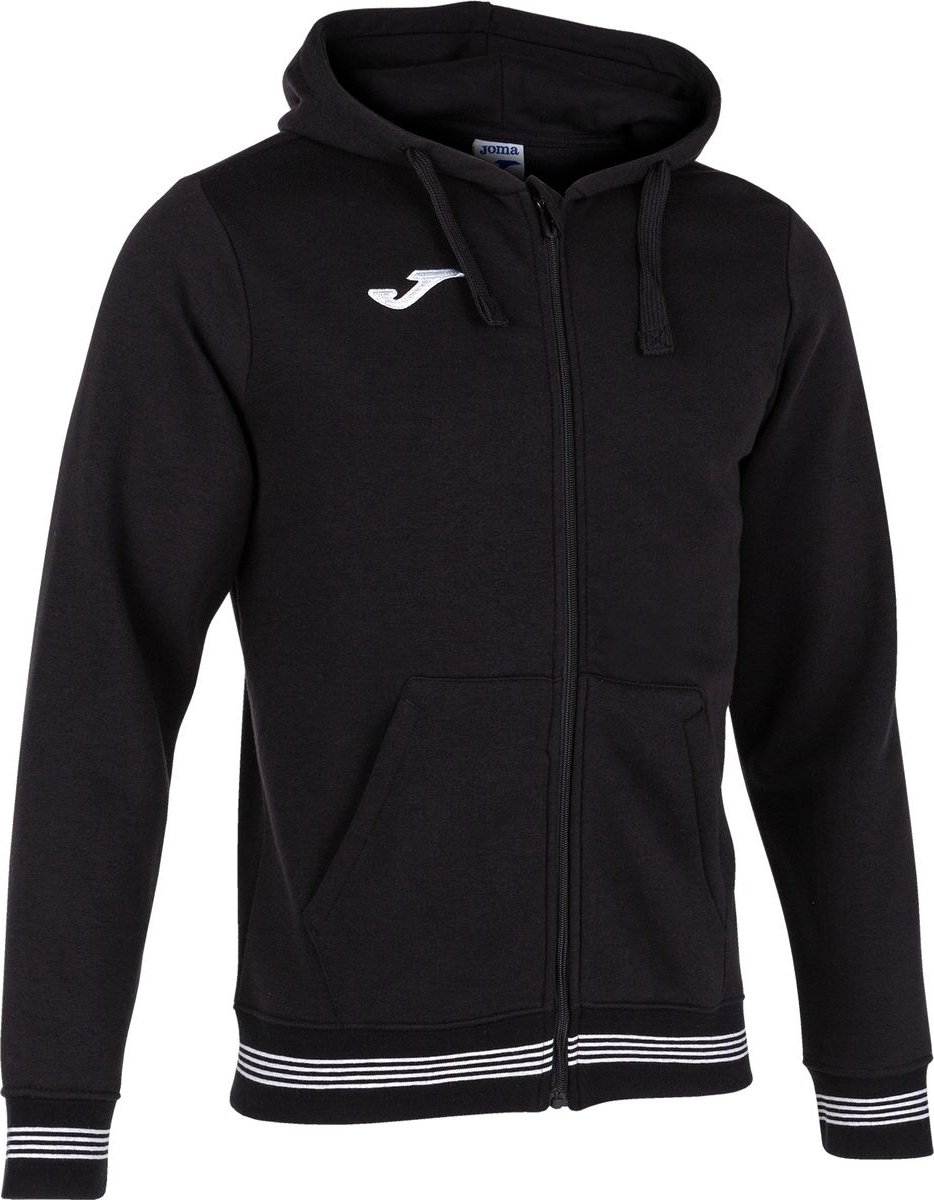 934x1200-41 Joma Campus III Jas Met Kap Kinderen - Zwart | Maat: 128 - Afbeelding 1