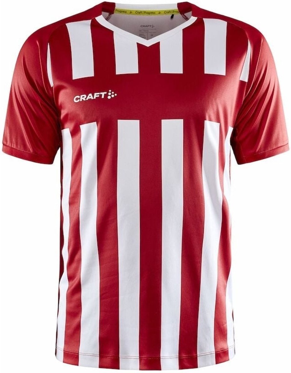 936x1200-19 Craft Progress 2.0 Stripe Shirt Korte Mouw Heren - Rood / Wit | Maat: M - Afbeelding 1