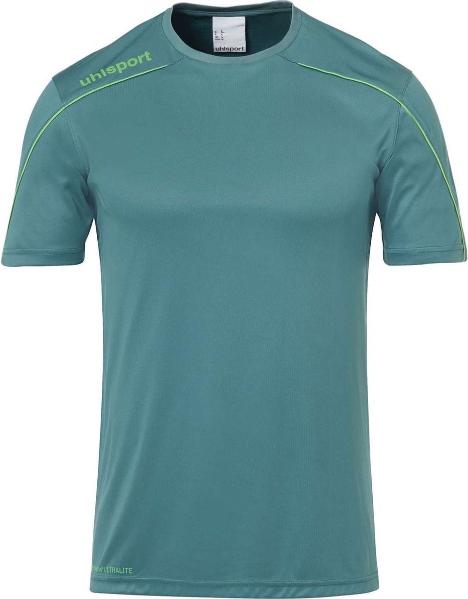938x1200-19 Uhlsport Stream 22 Shirt Korte Mouw Heren - Fir Green / Fluo Groen | Maat: 2XL - Afbeelding 1