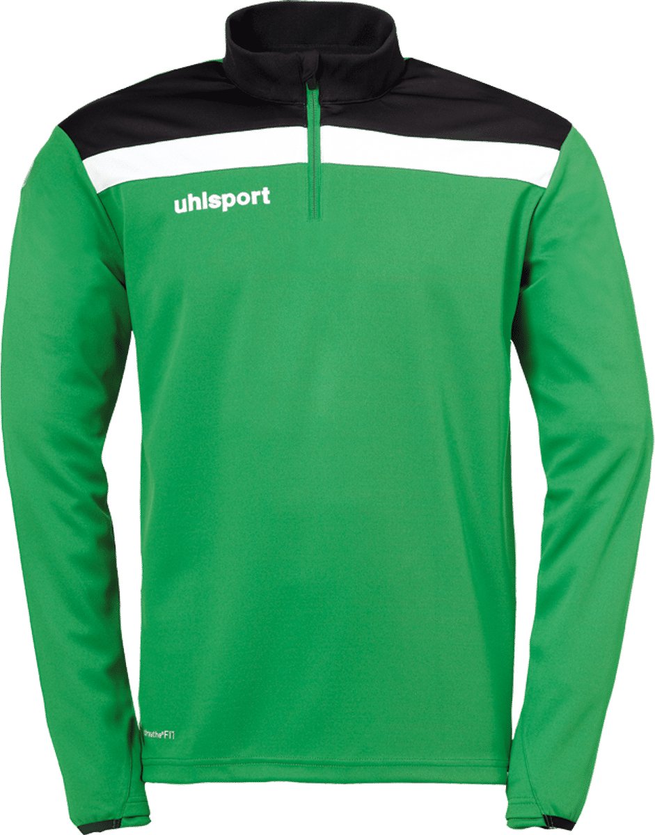 941x1200-9 Uhlsport Offense 23 Ziptop Kinderen - Groen / Zwart / Wit | Maat: 164 - Afbeelding 1