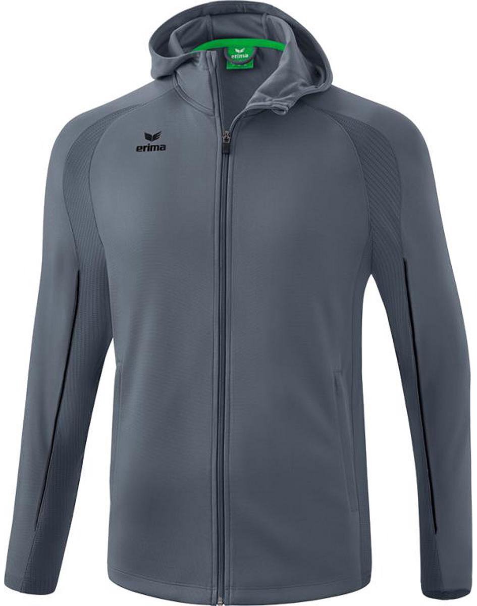 945x1200-47 Erima Liga Star Trainingsjack Met Capuchon Kinderen - Slate Grey / Zwart | Maat: 140 - Afbeelding 1