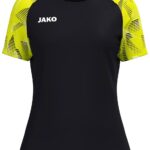 Jako Sonic T-Shirt Dames - Zwart / Fluogeel | Maat: 34/36