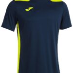 Joma Championship VI Shirt Korte Mouw Dames - Marine / Fluogeel | Maat: L