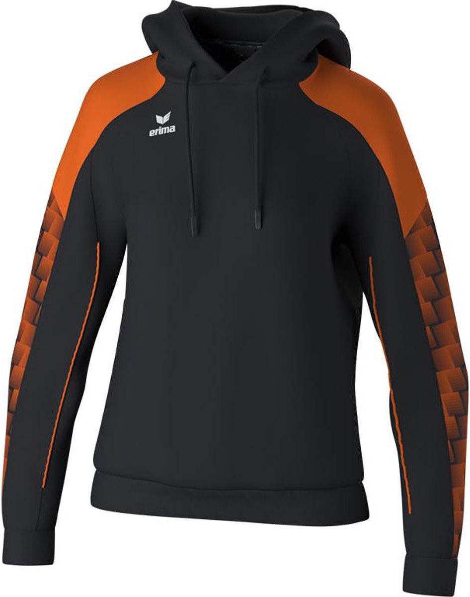 946x1200-142 Erima Evo Star Sweatshirt Met Capuchon Dames - Zwart / Oranje | Maat: 44 - Afbeelding 1