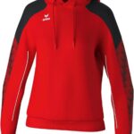 Erima Evo Star Sweatshirt Met Capuchon Dames - Rood / Zwart | Maat: 36