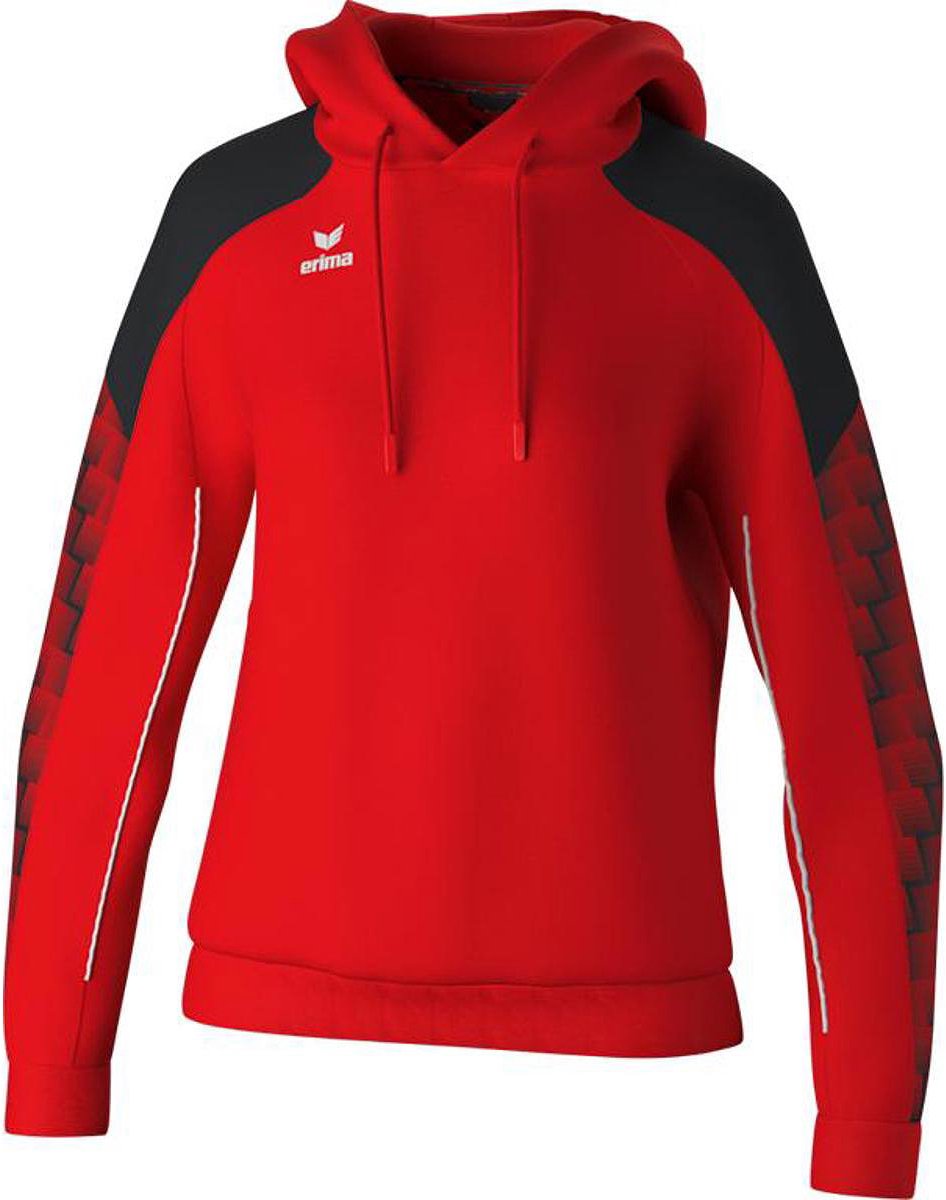 946x1200-20 Erima Evo Star Sweatshirt Met Capuchon Dames - Rood / Zwart | Maat: 36 - Afbeelding 1