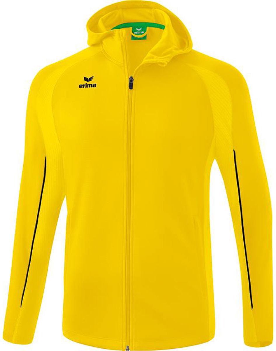 946x1200-219 Erima Liga Star Trainingsjack Met Capuchon Kinderen - Geel / Zwart | Maat: 164 - Afbeelding 1