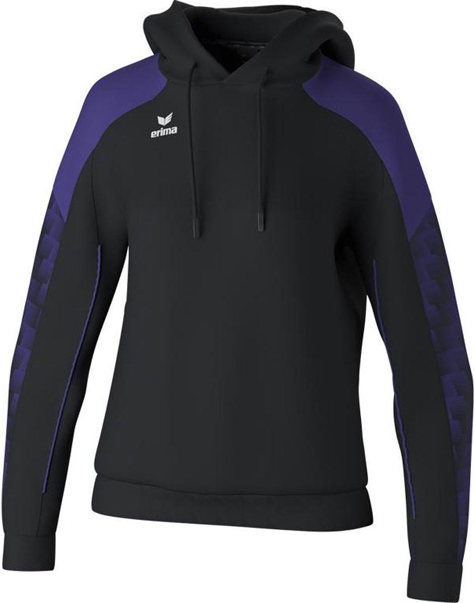 946x1200-226 Erima Evo Star Sweatshirt Met Capuchon Dames - Zwart / Paars | Maat: 42 - Afbeelding 1