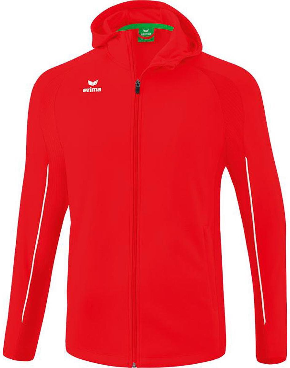 946x1200-248 Erima Liga Star Trainingsjack Met Capuchon Kinderen - Rood / Wit | Maat: 128 - Afbeelding 1