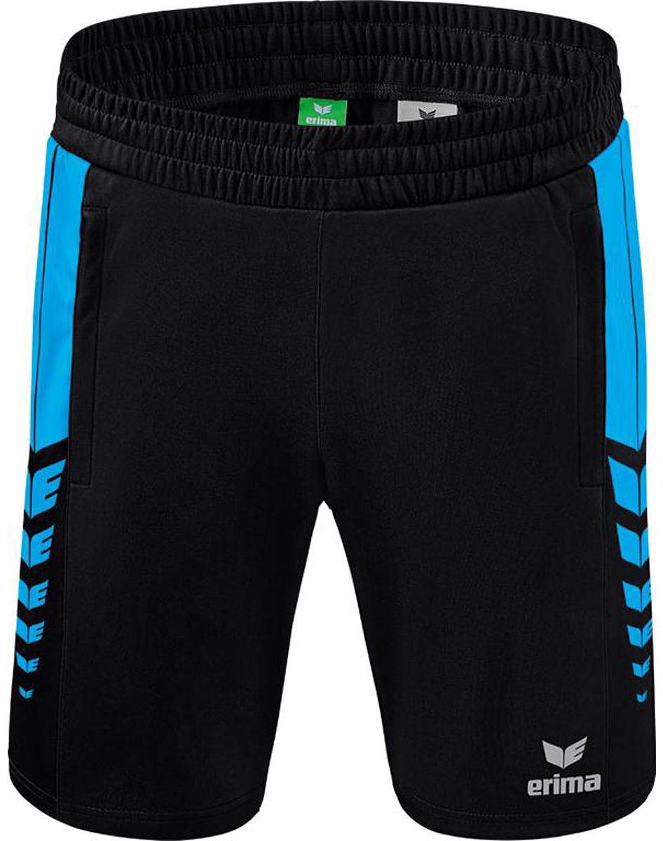 946x1200-316 Erima Six Wings Worker Short Heren - Zwart / Curaçao | Maat: XXL - Afbeelding 1