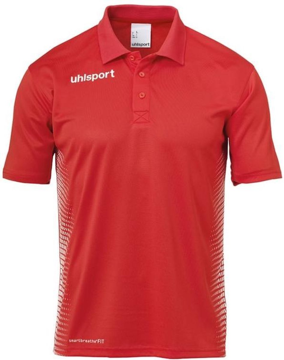 947x1200-35 Uhlsport Score Polo Shirt Rood-Wit Maat L - Afbeelding 1