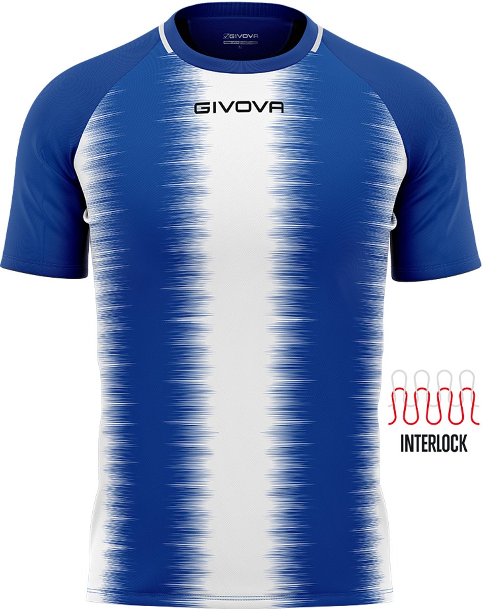 950x1200-45 Givova Stripe T-shirt Met Korte Mouwen Blauw L Man - Afbeelding 1