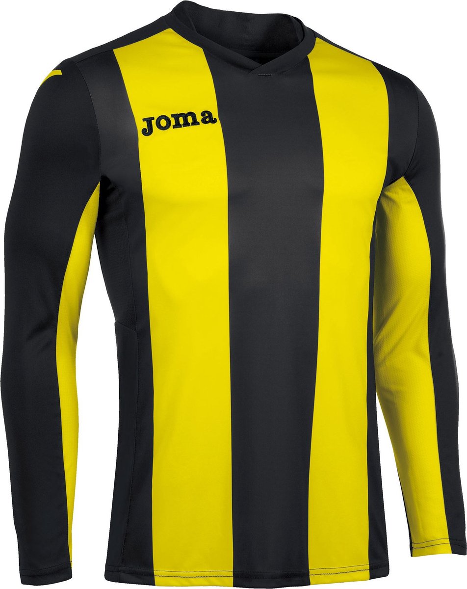 952x1200-25 Joma Pisa Voetbalshirt Lange Mouw Heren - Zwart / Geel | Maat: 2XL-3XL - Afbeelding 1