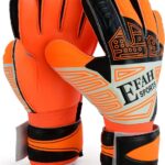 Voetbal Doelman Handschoenen voor Kinderen met Fingersave en Dubbele Polsbescherming - Maat 8 (Oranje)