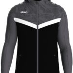 Jako Iconic Jas Met Kap Heren - Zwart / Antraciet | Maat: L