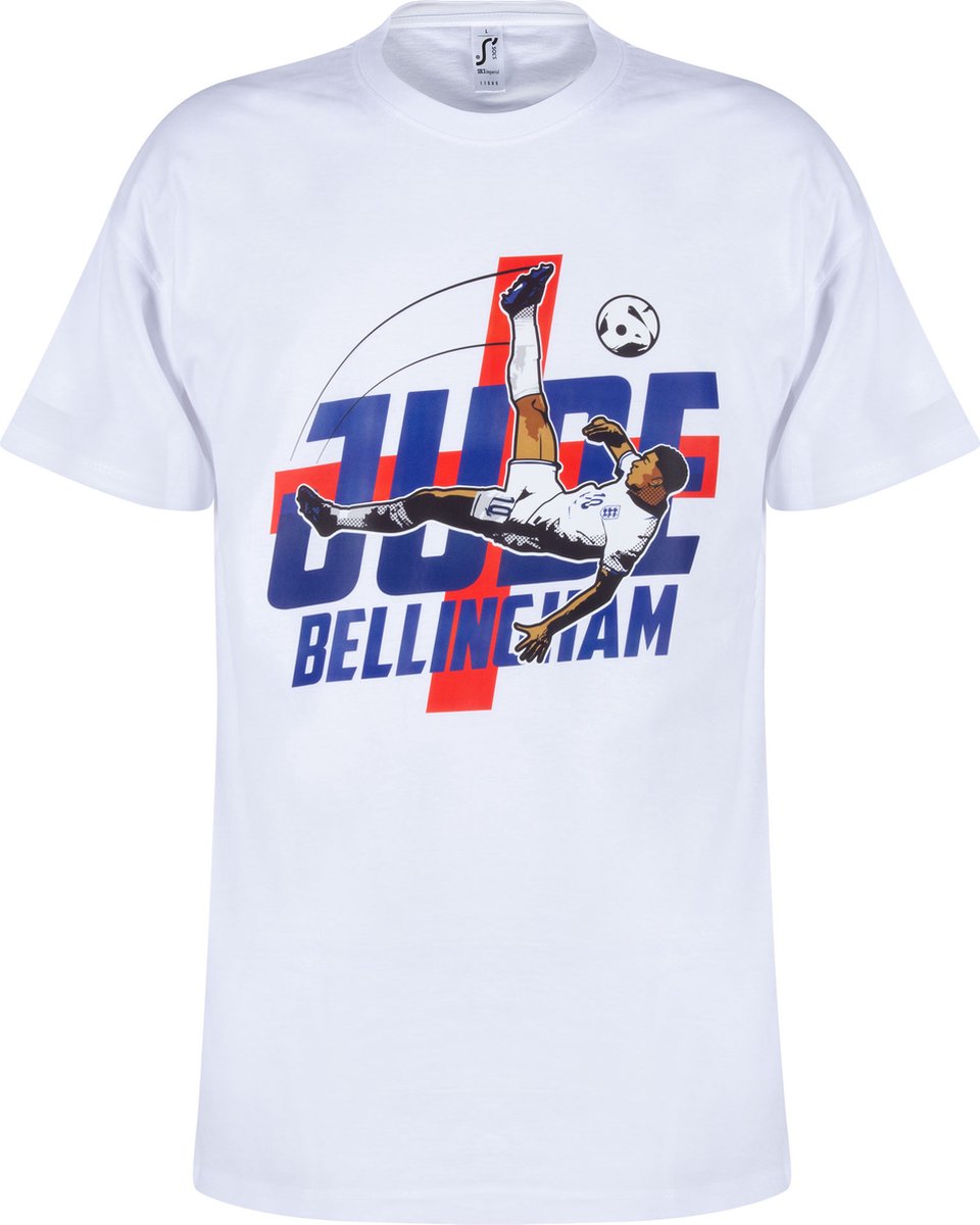 960x1200-12 Bellingham Engeland Bicycle Kick T-Shirt - Wit - Kinderen - 104 - Afbeelding 1