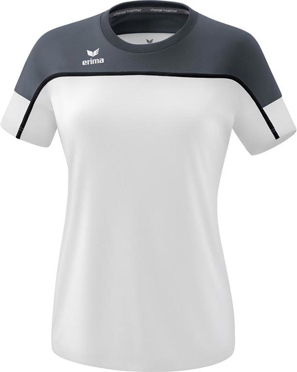960x1200-155 Erima Change T-Shirt Dames - Wit / Slate Grey / Zwart | Maat: 36 - Afbeelding 1