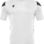 Macron Polis Shirt Korte Mouw Kinderen - Wit / Antraciet | Maat: 7-8 Y