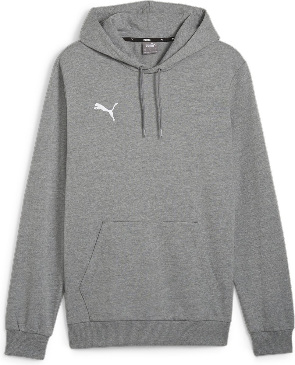 968x1200-11 PUMA teamGOAL Casuals Hoody Heren sporttrui - Medium Gray Heather-Puma White - Afbeelding 1