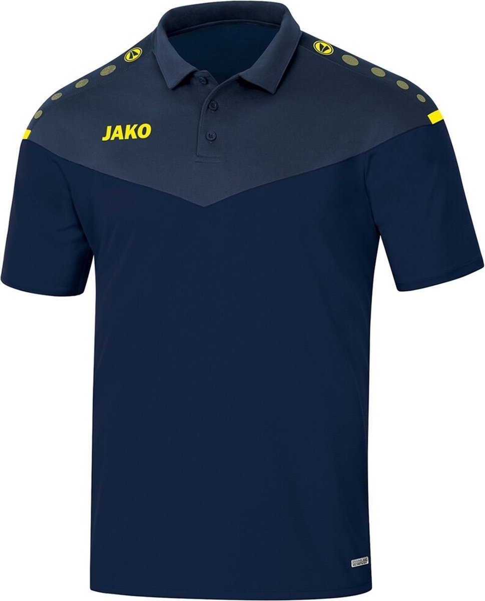 969x1200-37 Jako Champ 2.0 Polo Dames - Marine / Donkerblauw / Fluogeel | Maat: 42 - Afbeelding 1