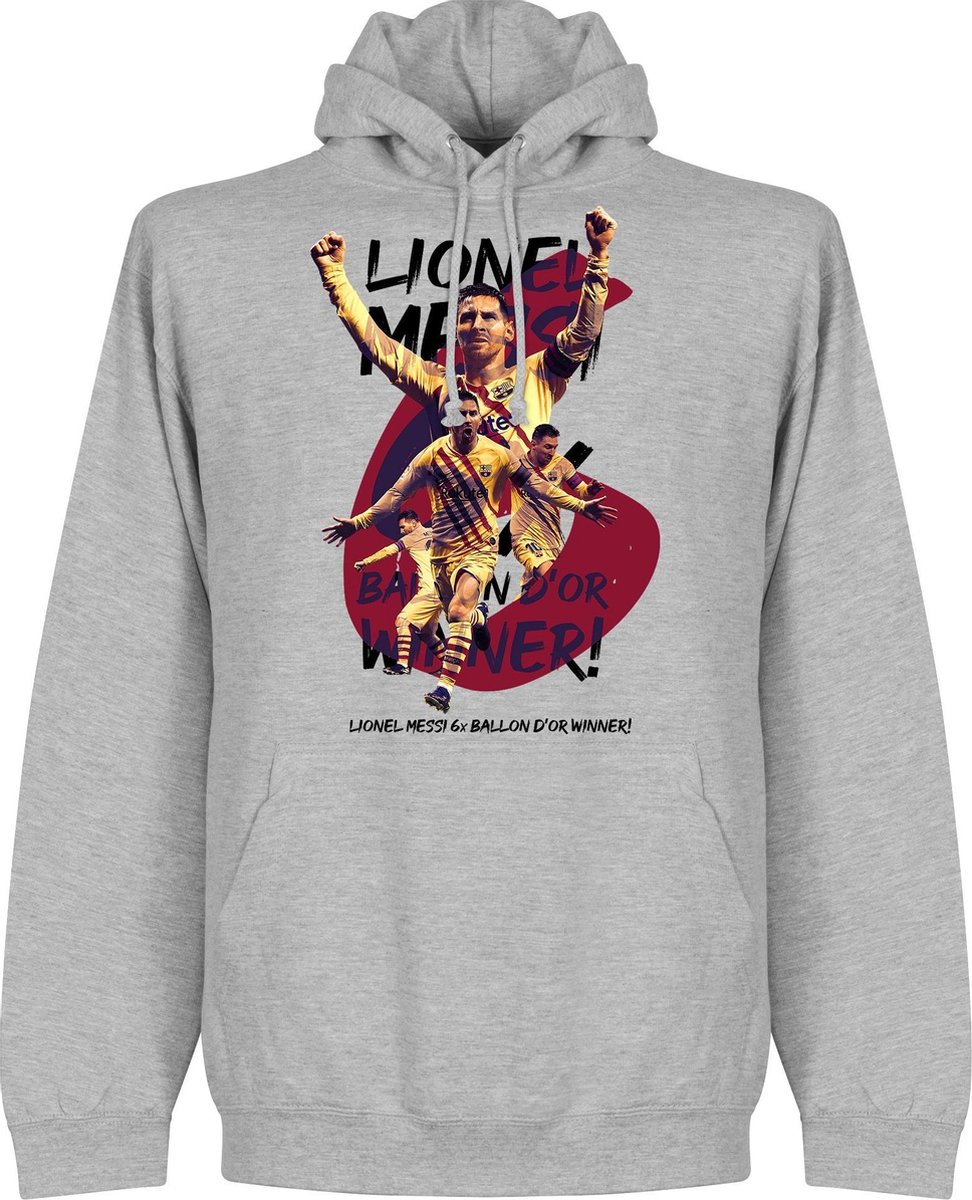 972x1200-72 Messi Ballon D'Or 2019 Hoodie - Grijs - L - Afbeelding 1