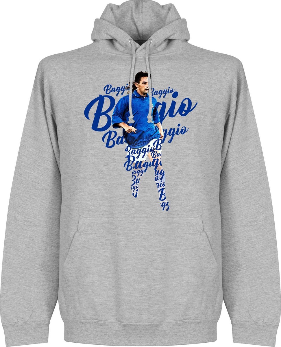972x1200-8 Roberto Baggio Italië Script Hoodie - Grijs - Kinderen - 152 - Afbeelding 1