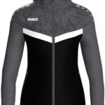Jako Iconic Jas Met Kap Dames - Zwart / Antraciet | Maat: 42