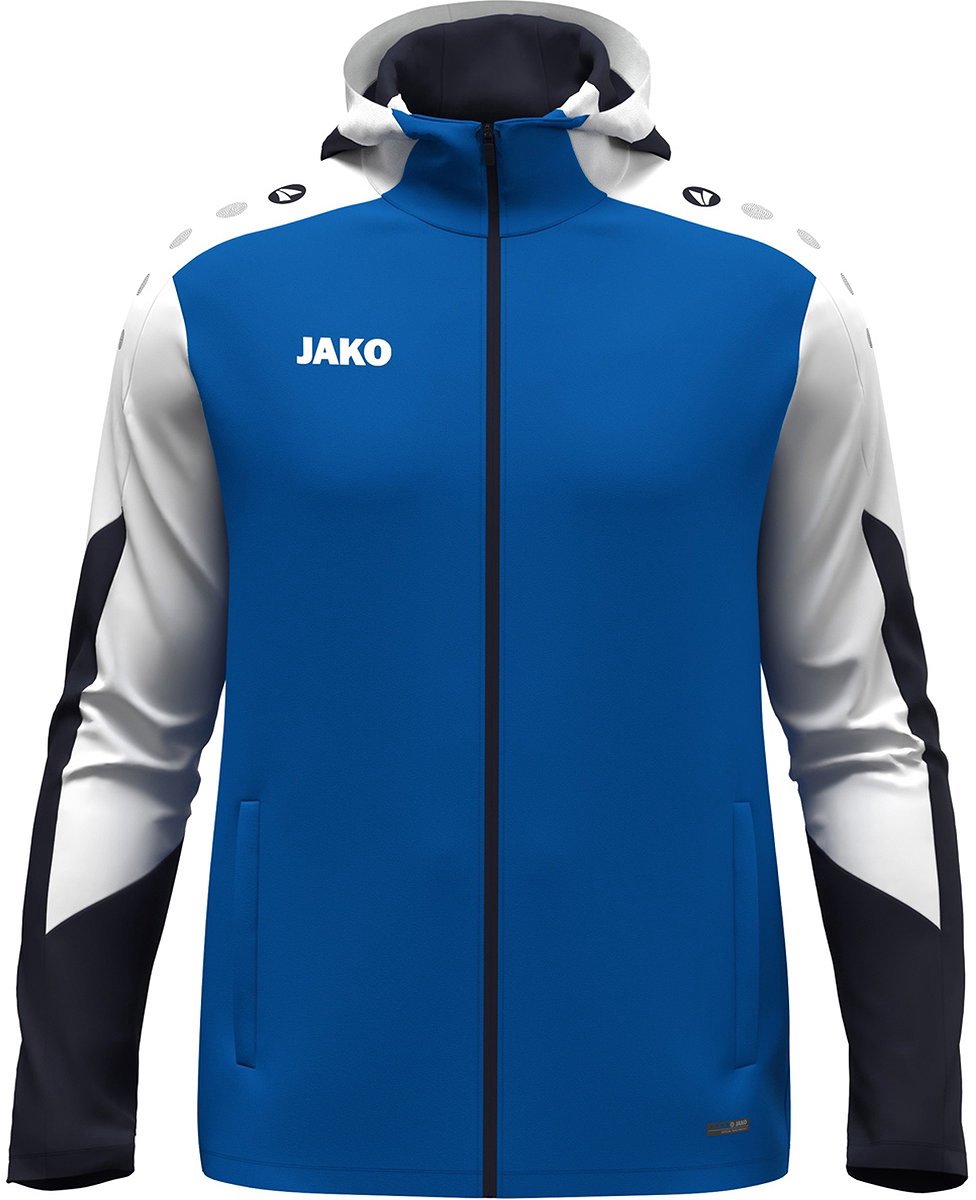 976x1200-156 Jako Dynamic Jas Met Kap Kinderen - Royal / Wit / Marine | Maat: 116 - Afbeelding 1