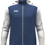 Jako Dynamic Jas Met Kap Kinderen - Nachtblauw / Wit / Lichtgrijs | Maat: 164