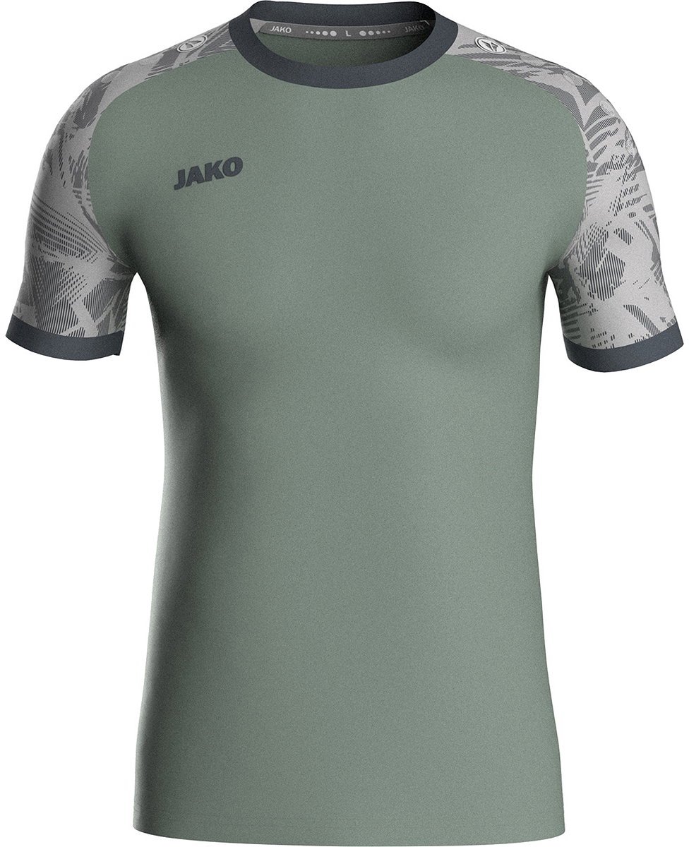 976x1200-3 Jako Iconic Shirt Korte Mouw Kinderen - Mintgroen / Zachtgrijs / Antra Light | Maat: 128 - Afbeelding 1
