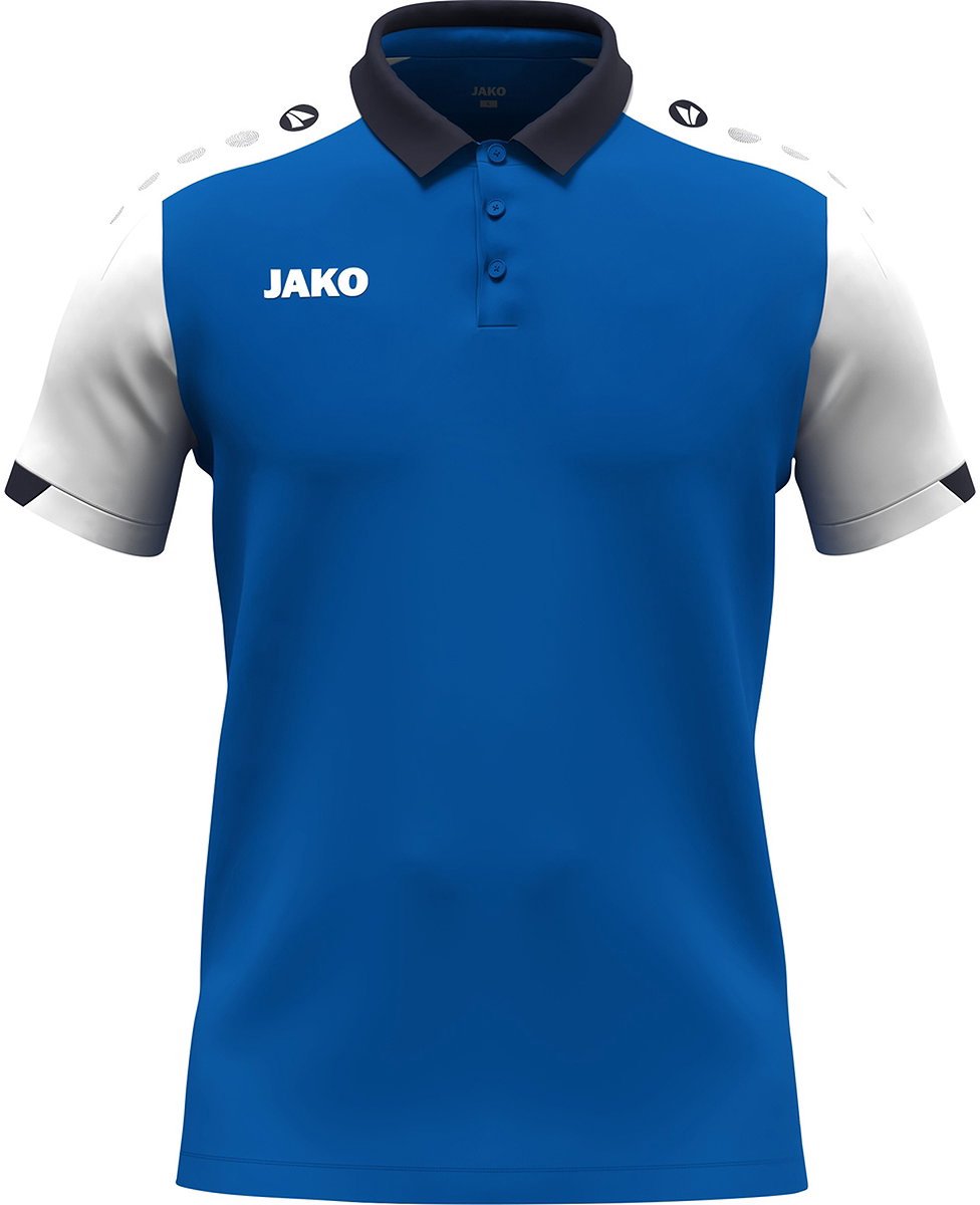 976x1200-30 Jako Dynamic Polo Kinderen - Royal / Wit / Marine | Maat: 152 - Afbeelding 1