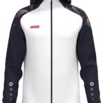 Jako Sonic Jas Met Kap Kinderen - Wit / Marine / Rood | Maat: 152