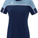 Erima Change T-Shirt Dames - New Navy / Faded Denim / Wit | Maat: 36