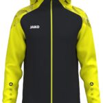 Jako Sonic Jas Met Kap Kinderen - Zwart / Fluogeel | Maat: 152