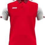 Jako Dynamic Polo Kinderen - Rood / Wit / Donkerrood | Maat: 152