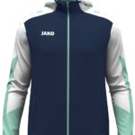 Jako Dynamic Jas Met Kap Kinderen - Marine / Wit / Munt | Maat: 128