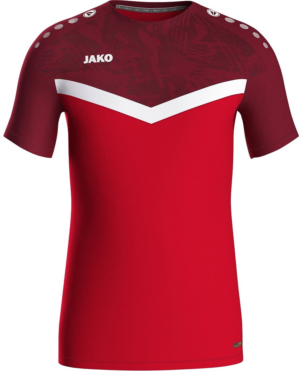977x1200-22 Jako Iconic T-Shirt Kinderen - Rood / Bordeaux | Maat: 152 - Afbeelding 1