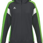 Erima Celebrate 125 Trainingsjack Met Capuchon Dames - Zwart / Green Gecko | Maat: 34