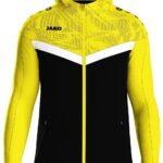 Jako Iconic Jas Met Kap Kinderen - Zwart / Zachtgeel | Maat: 164