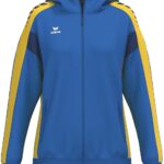 Erima Celebrate 125 Trainingsjack Met Capuchon Dames - New Royal / Geel | Maat: 36