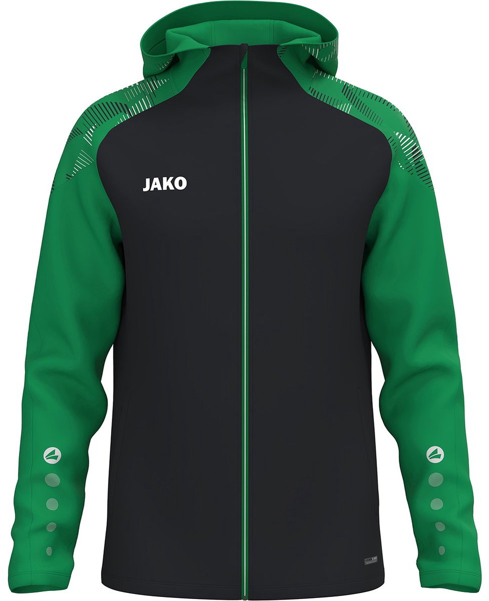 977x1200-406 Jako Sonic Jas Met Kap Kinderen - Zwart / Groen | Maat: 140 - Afbeelding 1