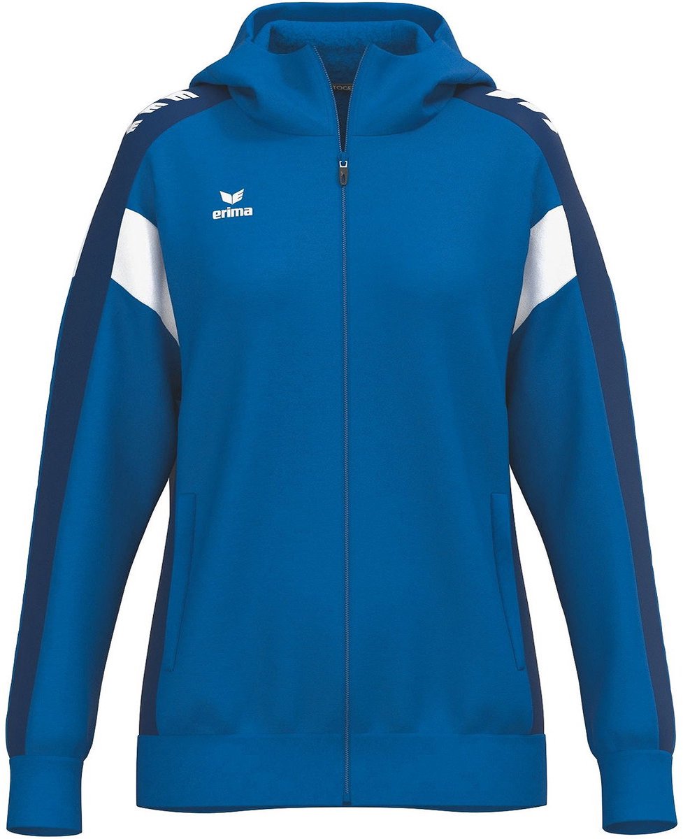 977x1200-5 Erima Celebrate 125 Trainingsjack Met Capuchon Dames - New Royal / New Navy | Maat: 34 - Afbeelding 1