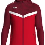 Jako Iconic Jas Met Kap Kinderen - Rood / Bordeaux | Maat: 140
