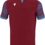 Macron Tureis Shirt Korte Mouw Heren - Bordeaux / Hemelsblauw | Maat: M